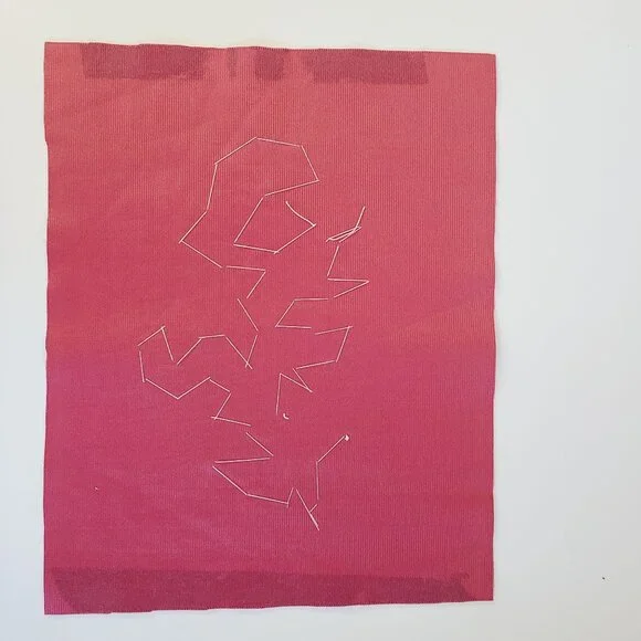 Handcrafted Floral Applique On Deep Burgundy Velvet 1970's White Petals Sequence - Picture 11 of 11